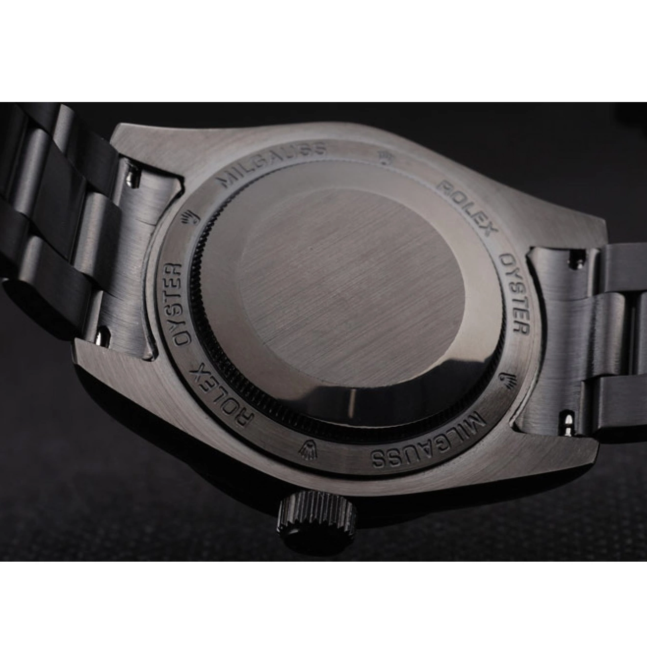 Aaa replica watch Saphire Black Tinted Green Pro-Hunter Dial Rolex Milgauss 0607